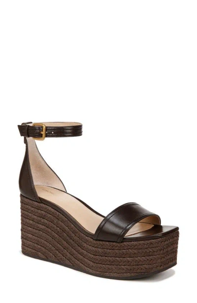 Veronica Beard Women's Gianna Leather Platform Wedge Espadrille Sandals In Cacao