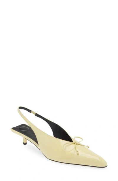 Jacquemus Les Slingbacks Cubisto Leather Pumps In Yellow
