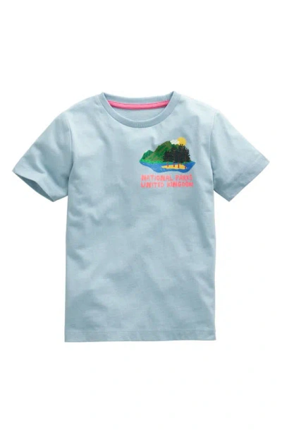 Mini Boden Kids' Front & Back Printed T-shirt Forget Me Not Blue Boys Boden