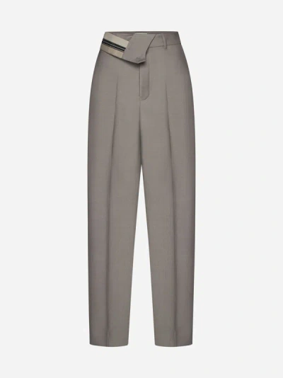 Fendi Mohair And Wool Trousers In Ash
