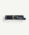 Ann Taylor Leather Trouser Belt In Navy Blue