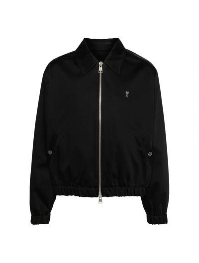 Ami Alexandre Mattiussi Ami De Coeur Cotton Jacket In Black