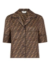 Fendi Ff Pattern Silk Pajama Set In Brown