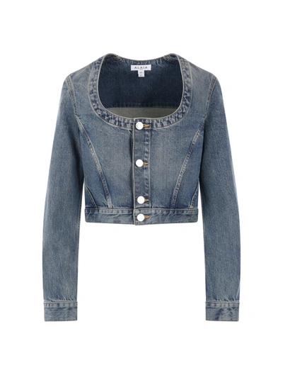 ALAÏA CROPPED DENIM JACKET