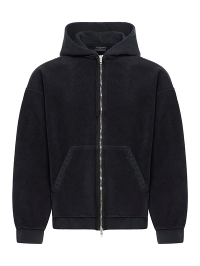 Balenciaga Heavy Molleton Inside Out Hoodie In Black