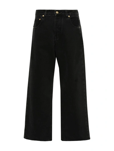 Jacquemus Le De-nîmes Large Mid-rise Boyfriend Jeans In Black
