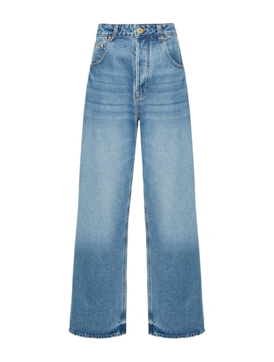 Jacquemus Le De-nîmes Large High Rise Wide Jeans In Blue