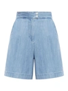 Apc Pleated Denim Shorts In Blue