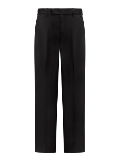 Pt Torino Wool Blend Wide Leg Pants In Black