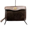 GUCCI GUCCI BROWN SUEDE CLUTCH BAG (PRE-OWNED)