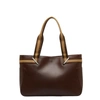 GUCCI GUCCI CABAS BROWN LEATHER TOTE BAG (PRE-OWNED)