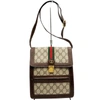 GUCCI GUCCI OPHIDIA BROWN LEATHER SHOPPER BAG (PRE-OWNED)
