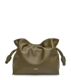 Loewe Flamenco Mini Leather Clutch Bag In Dark Khaki Green