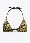 Versace Swim Bikini Lycra Vita Top In Yellow
