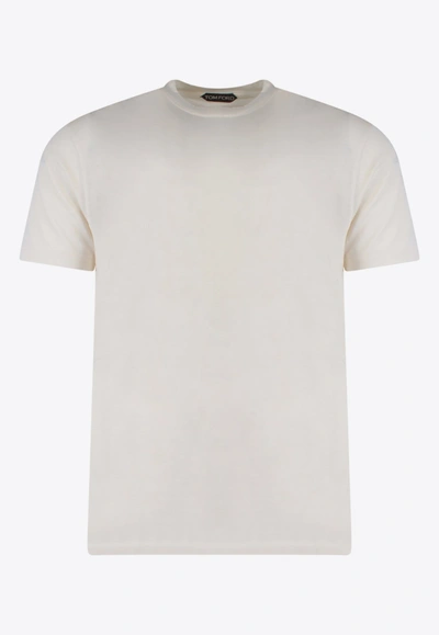 Tom Ford Basic Crewneck T-shirt In Beige