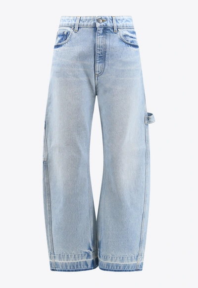 Stella Mccartney Basic Wide-leg Mid-rise Jeans In Blue