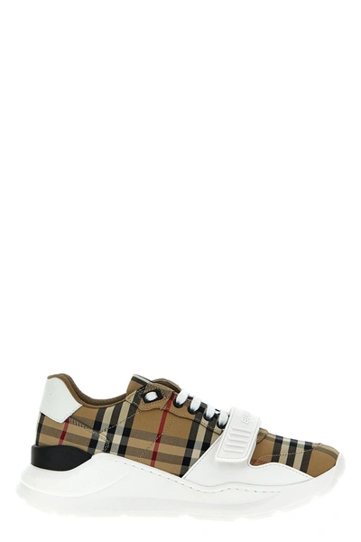 Burberry Check Regis Trainers In Multicolor