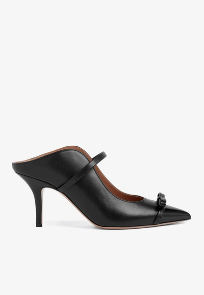 Malone Souliers Blanca 70 Leather Mules In Black