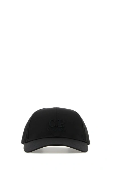 C.p. Company Man Black Nylon Baseball Cap