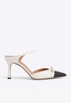 Malone Souliers Blythe Mules Aus Leder Mit Schleife In White