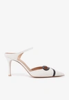 Malone Souliers Pointed Toe Stiletto Mules In White