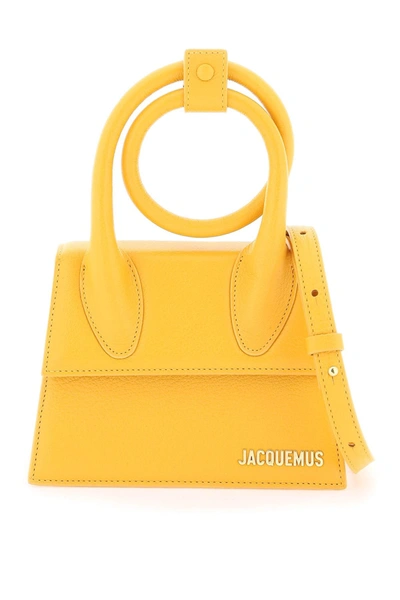 Jacquemus Le Chiquito Noeud Leather Bag In Orange