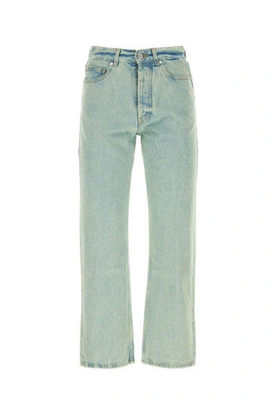 PALM ANGELS PALM ANGELS MAN MINT GREEN DENIM JEANS