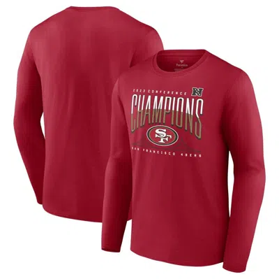 Fanatics Branded Scarlet San Francisco 49ers 2023 Nfc Champions Hometown Not Done Long Sleeve T-shir