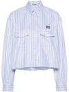 Miu Miu Checked Shirt In Stripped