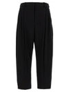 Stella Mccartney Cropped Trousers With Front Pleats In Black
