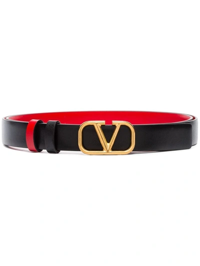 Valentino Garavani Valentino Belts In Nero-rouge Pur