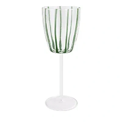 Vietri Nuovo Stripe Wine Glass In Green