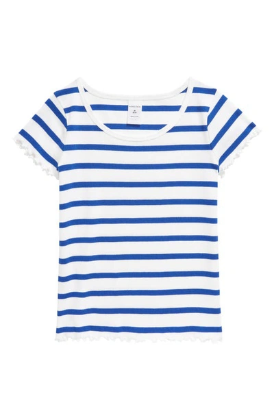 Nordstrom Kids' Stripe Baby Tee In White- Blue Resort Stripe