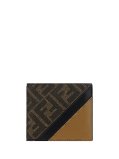 Fendi Monogram Bifold Wallet In Tab.mt+sand+nero