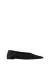 Saint Laurent Poppy Leather Ballet Flats In Nero/nero