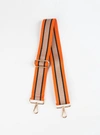 Ahdorned Stripe Guitar Strap In Orange/black/khaki In Multi
