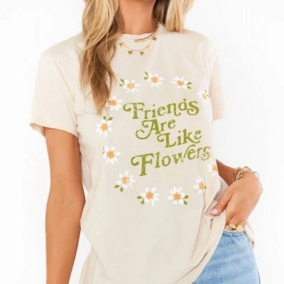 Show Me Your Mumu Thomas Tee In Friends Like Flowers Graphic In White