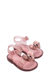Melissa X Barbie Mini Mar Sandal In Pink Glitter