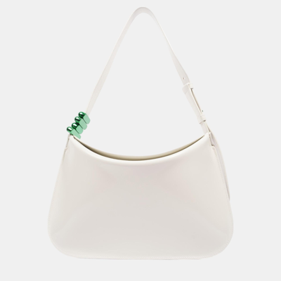 Pre-owned Bottega Veneta Womens Shoulder Bag White Leather