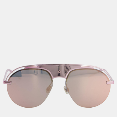 Pre-owned Dior Christian  Rose Gold Mirrored Aviator Sunglasses In Pink