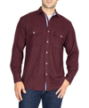 Tailorbyrd Long Sleeve Flannel Button-up Shirt In Bordeaux