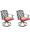 AGIO WYTHBURN MIX AND MATCH LATTICE OUTDOOR SWIVEL CHAIRS, SET OF 2