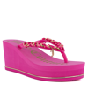 JUICY COUTURE WOMEN'S ULLIE CHAIN DETAIL THONG PLATFORM WEDGE SANDALS