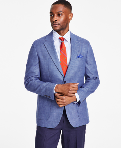 Nautica Men's Modern-fit Active Stretch Woven Solid Sport Coat In Medium Blue