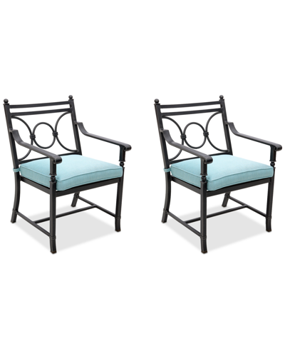 AGIO WYTHBURN MIX AND MATCH SCROLL OUTDOOR DINING CHAIRS, SET OF 2