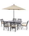 AGIO ST CROIX OUTDOOR 7-PC DINING SET (68X38" TABLE + 6 DINING CHAIRS)