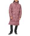 Levi's Men's Quilted Extra Long Parka Jacket In Mauve Bandana