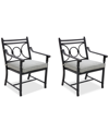 Agio Wythburn Mix And Match Scroll Outdoor Dining Chairs, Set Of 2 In Oyster Light Grey,bronze Finish