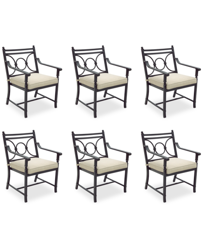 AGIO WYTHBURN MIX AND MATCH SCROLL OUTDOOR DINING CHAIRS, SET OF 6