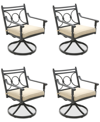 AGIO WYTHBURN MIX AND MATCH SCROLL OUTDOOR SWIVEL CHAIRS, SET OF 4